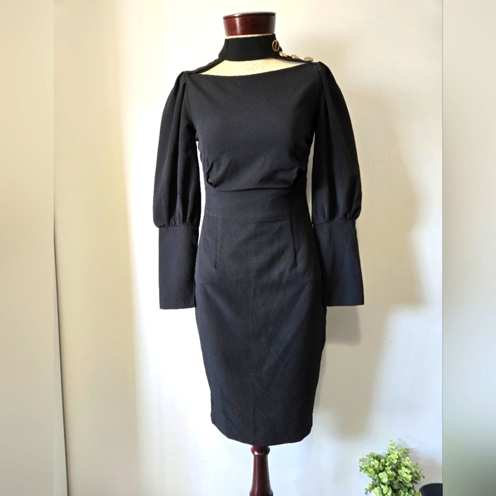 Jennifer By Design Club Blackfiyyed Choker Dress. Size Small